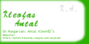 kleofas antal business card